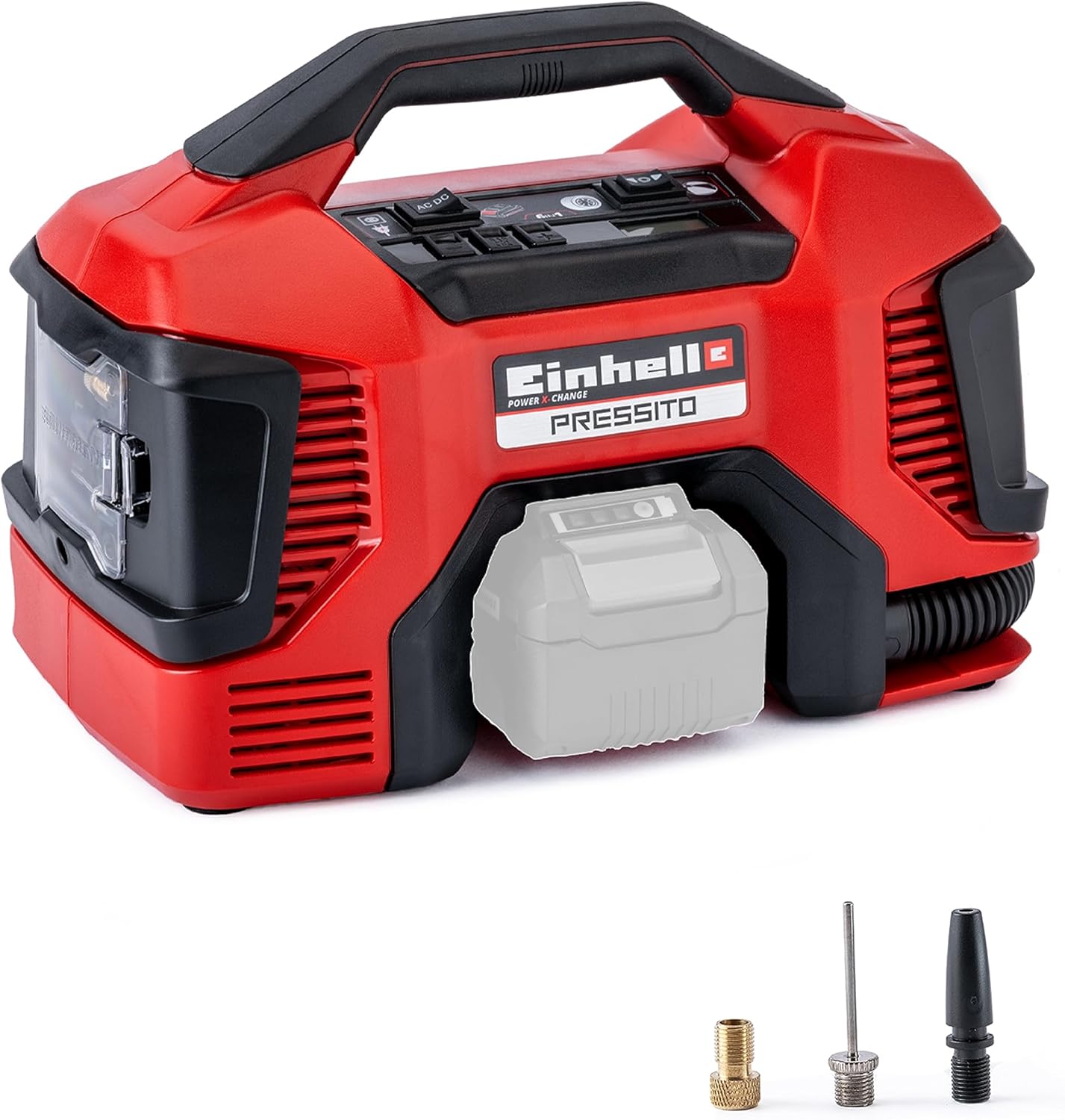 Einhell accu Compressor TE-AC 18/75 Li OF Solo Power X-Change (18 V, max. 8 bar, 5 L tank, olievrij, aanzuigcapaciteit: 75 l/min, 2 Manometers, Olievrij, Zonder accu