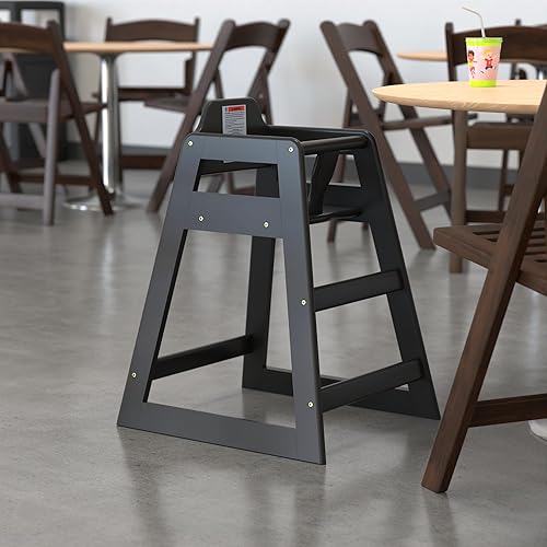 Miniatura 2 de Silla alta de madera natural para bebés y niños pequeños - Viaje portátil - Trona de madera de restaurante a la mesa, asiento plegable para niña y