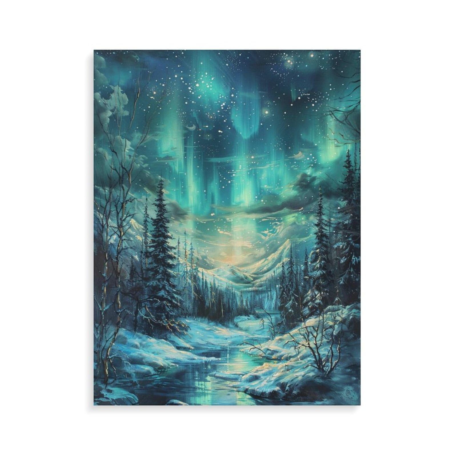 油絵(雪) 朝倉力男「堀割の雪」油絵・F4号 絵画買取・販売の小竹美術