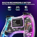 Fosmon Wireless Bluetooth Gaming Controller for Switch 2/1/Lite/OLED, Android/iOS/PC/Steam/Apple Arcade MFi Games, Pro Controller with RGB Lights (14 Color), 4 Level Vibration, 6-Axis Gyro, Turbo | Compatible with Switch Lite, Android, iOS, PC, Steam