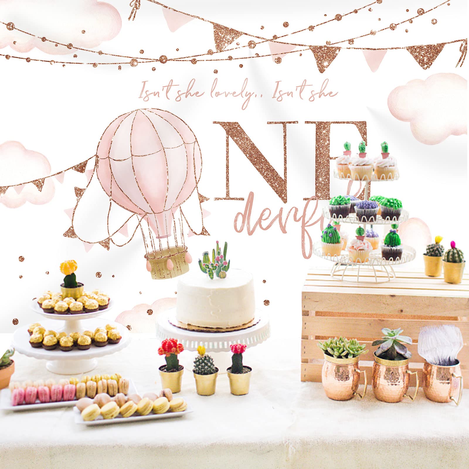 Fotohintergrund Zum 1. Geburtstag – „Isn‘t She Lovely“ 2,1x1,5 M, Rosa, Aus Polyester