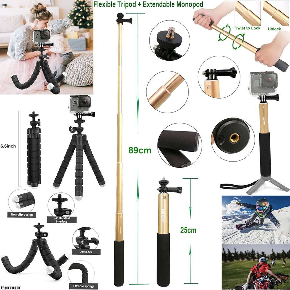 Amazon.com: Gurmoir Accessory Pack for Go Pro 13 12 11 10 9