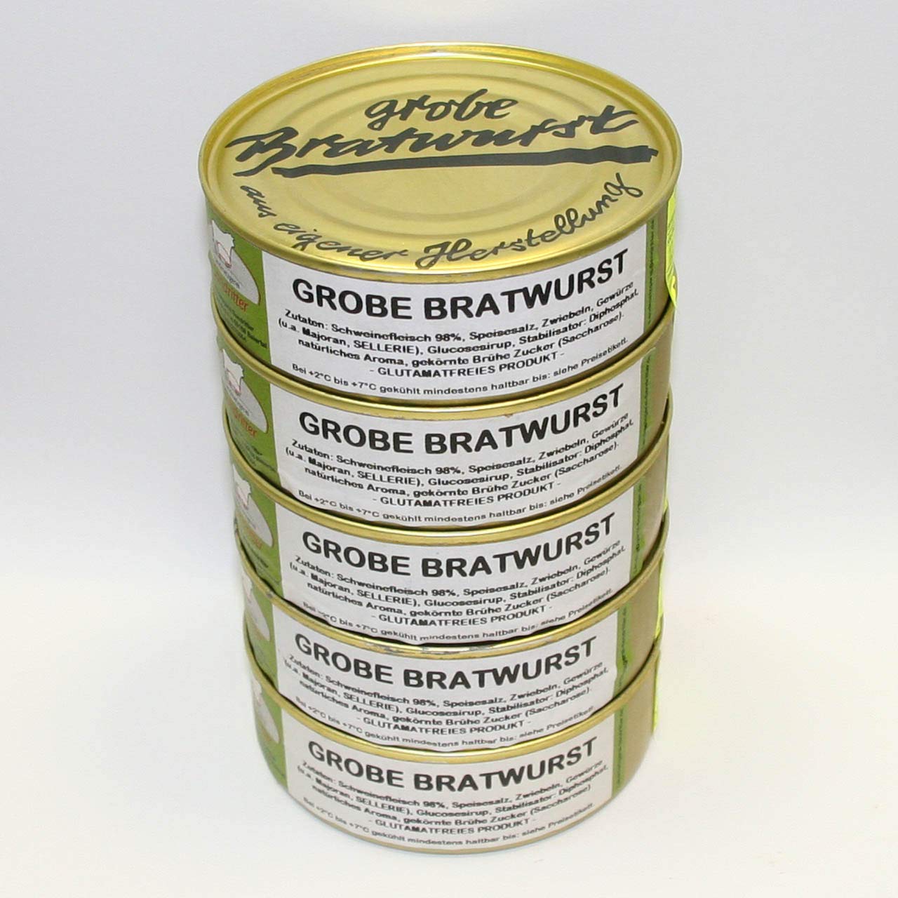 Grobe Bratwurst 5x200g Dosenwurst, Vorteilsset, Vorratsset, Landmetzgerei Sandritter