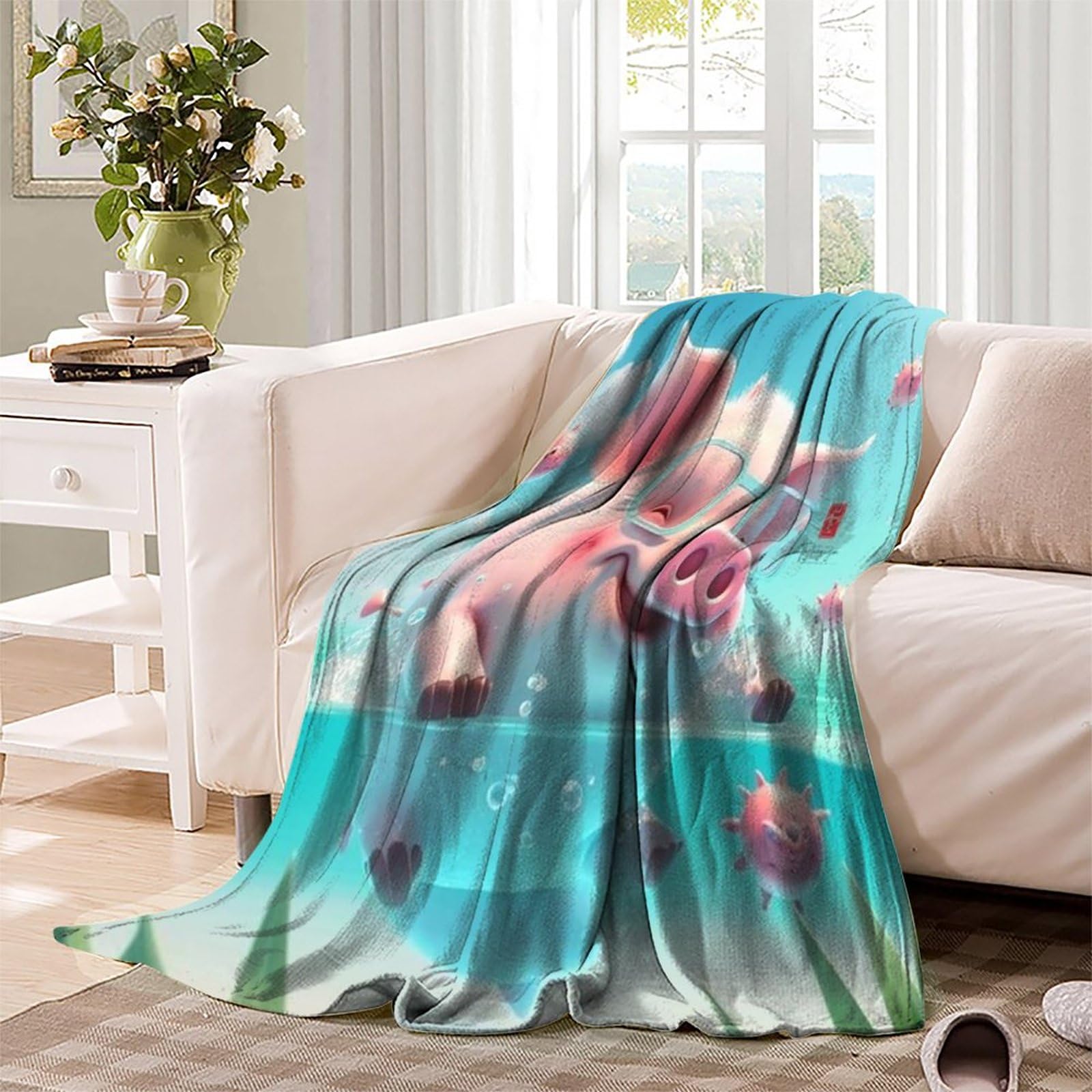 NANPIPER Fleece-Decke Superweich – Doppelbettgröße, Flanell-Mikrofaser, Hellgrau, Maschinenwaschbar