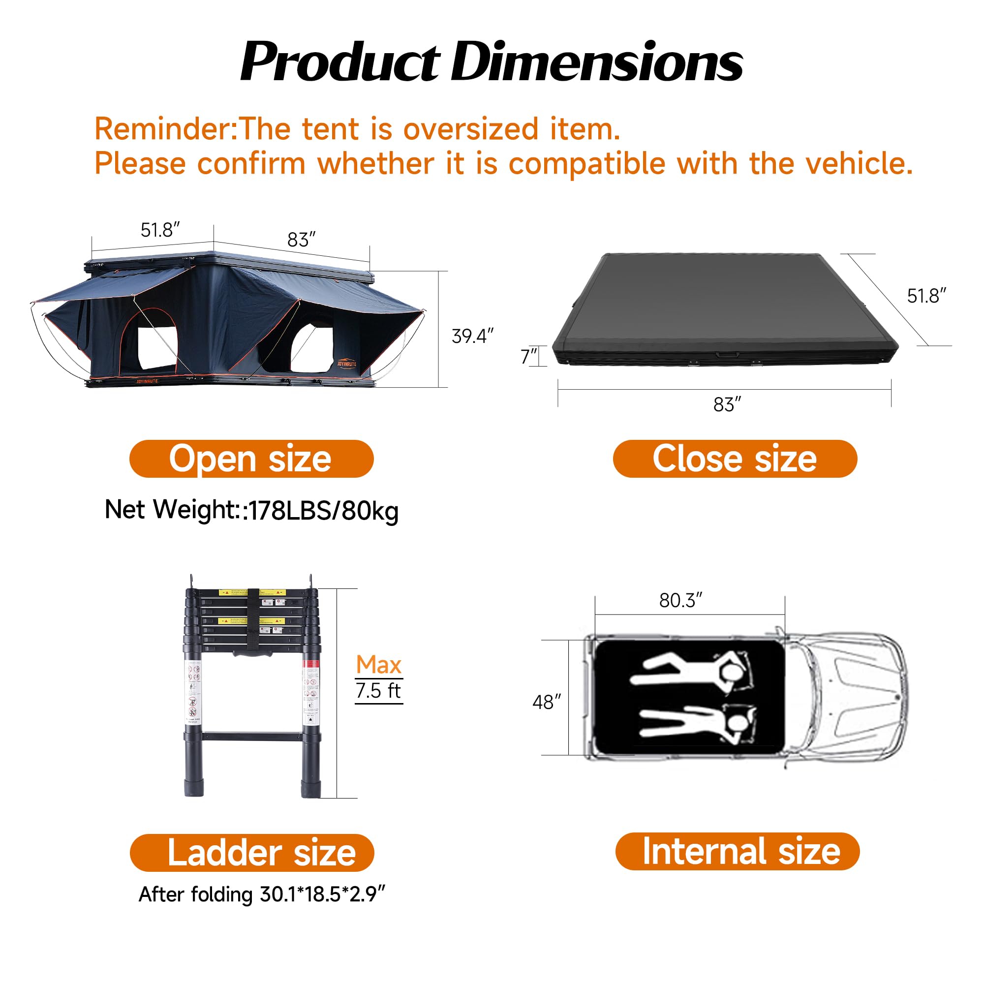 Rooftop Tent Hard Shell with Winter - Key Features
