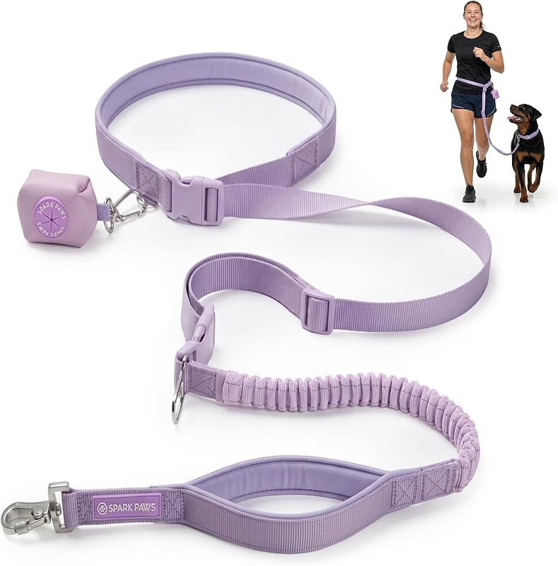 Guia Mãos Livres para Cães Spark Paws com Cintura Ajustável e Trecho Bungee