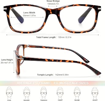 EYEGUARD 4 Pack Reading Glasses Blue Light Blocking for Women Men,Spring Hinge Fashion Readers Anti Glare Filter Eyeglasses