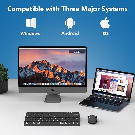 LKV Bluetooth Wireless Keyboard for iOS,Android,Windows,Small Slim Portable