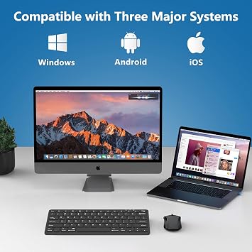 LKV Bluetooth Wireless Keyboard for iOS,Android,Windows,Small Slim Portable