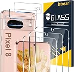 [3+3 Pack] for Google Pixel 8 Screen Protector, 9H Tempered glass, Ultrasonic Fingerprint Unlock, Case Friendly HD Clear for Google Pixel 8 Tempered glass Screen Protector 5g