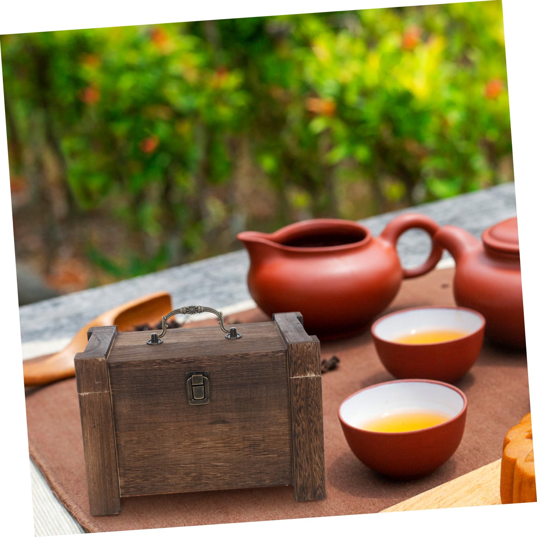 SOLUSTRE Caja de Almacenamiento de Té de Madera de Pino 24, 5x16, 5 X 17