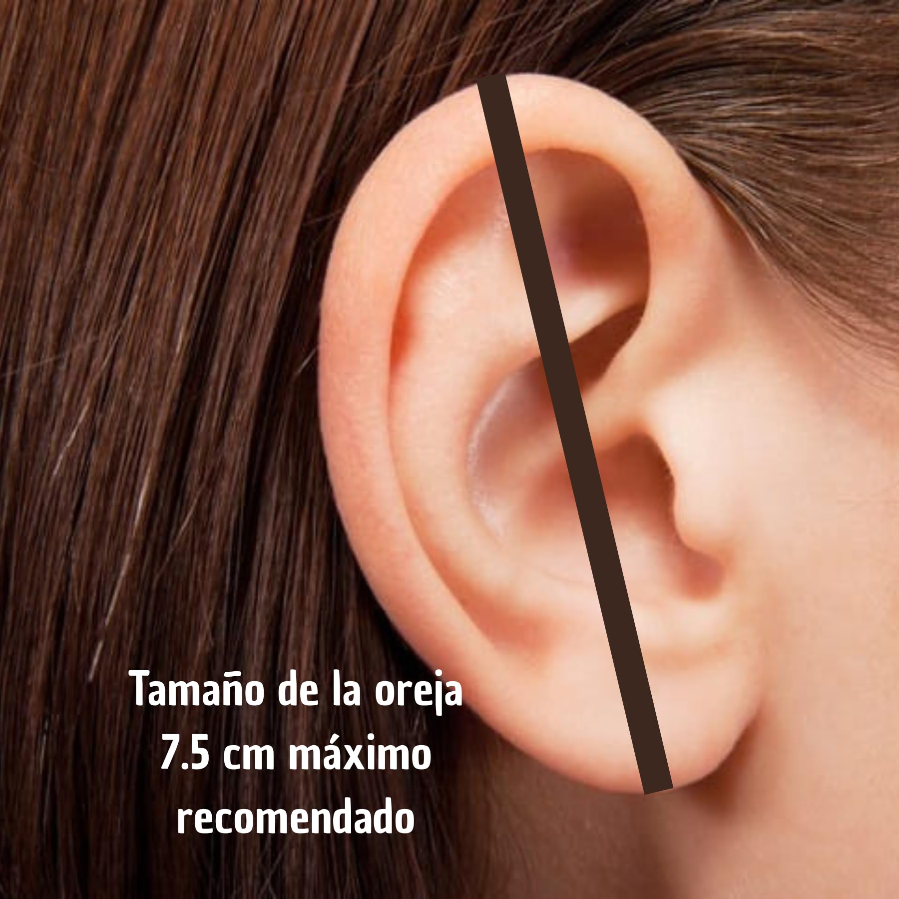 Boucle d'oreille anti-perte pour surdité | Chaîne de rétention pour maintien des appareils auditifs pour sourds | Empêche les chutes et les pertes d'amplificateurs ou implants cochléaires | (OR)