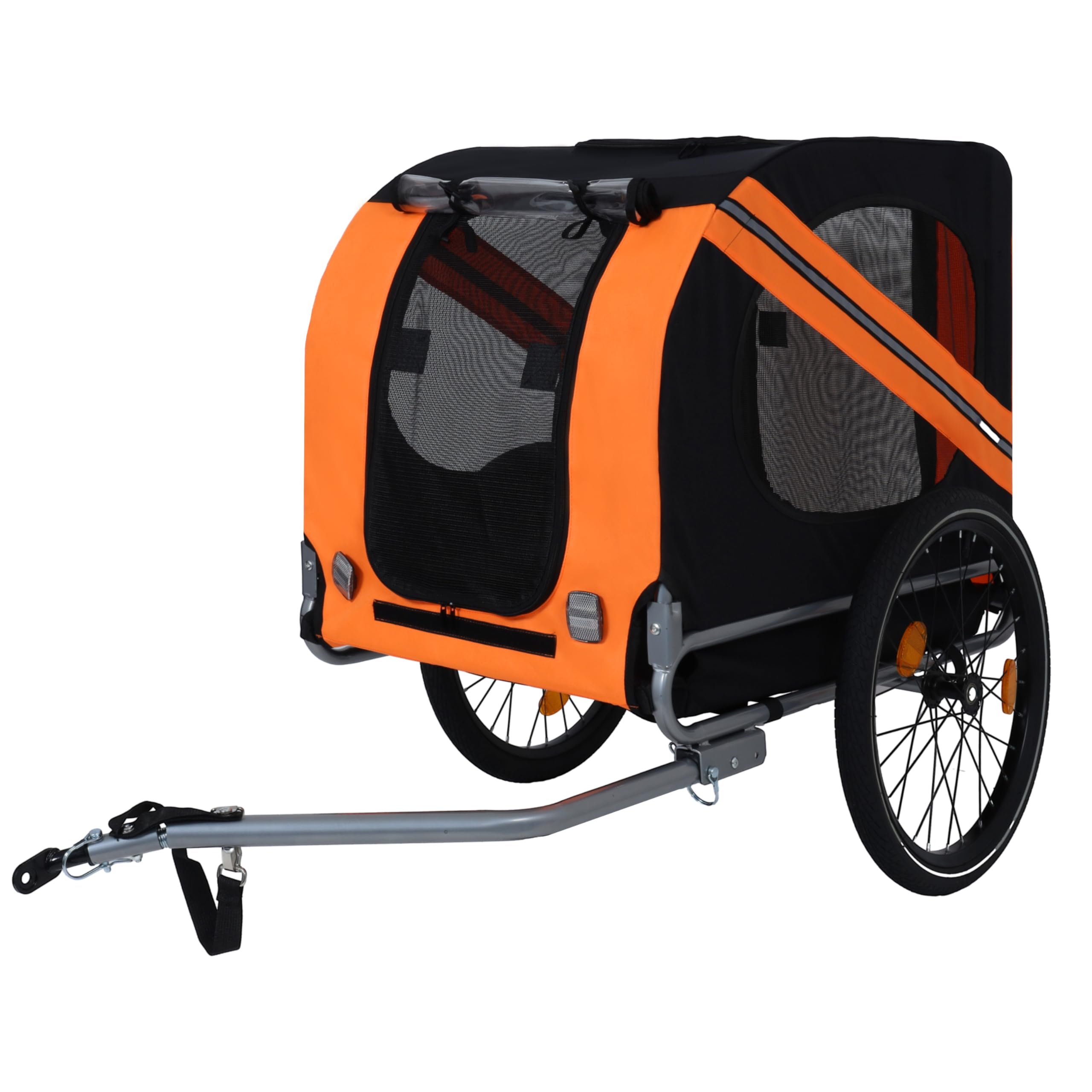 Plturdke Dog Bike Trailer for Small to Medium Dogs up to 66LBS - All-Terrain Foldable Pet Carrier with Heavy-Duty Steel Frame for Cycling, Camping or