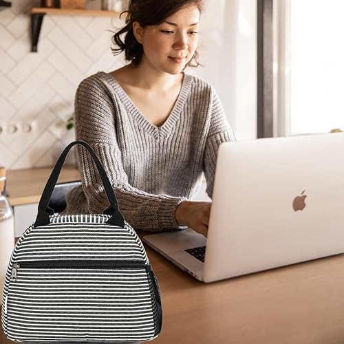 Miniatura 7 de Lonchera para mujeres, adultos, hombres, niños y niñas, pequeña lonchera de gran capacidad, contenedor de almuerzo aislado para el trabajo, escuela,
