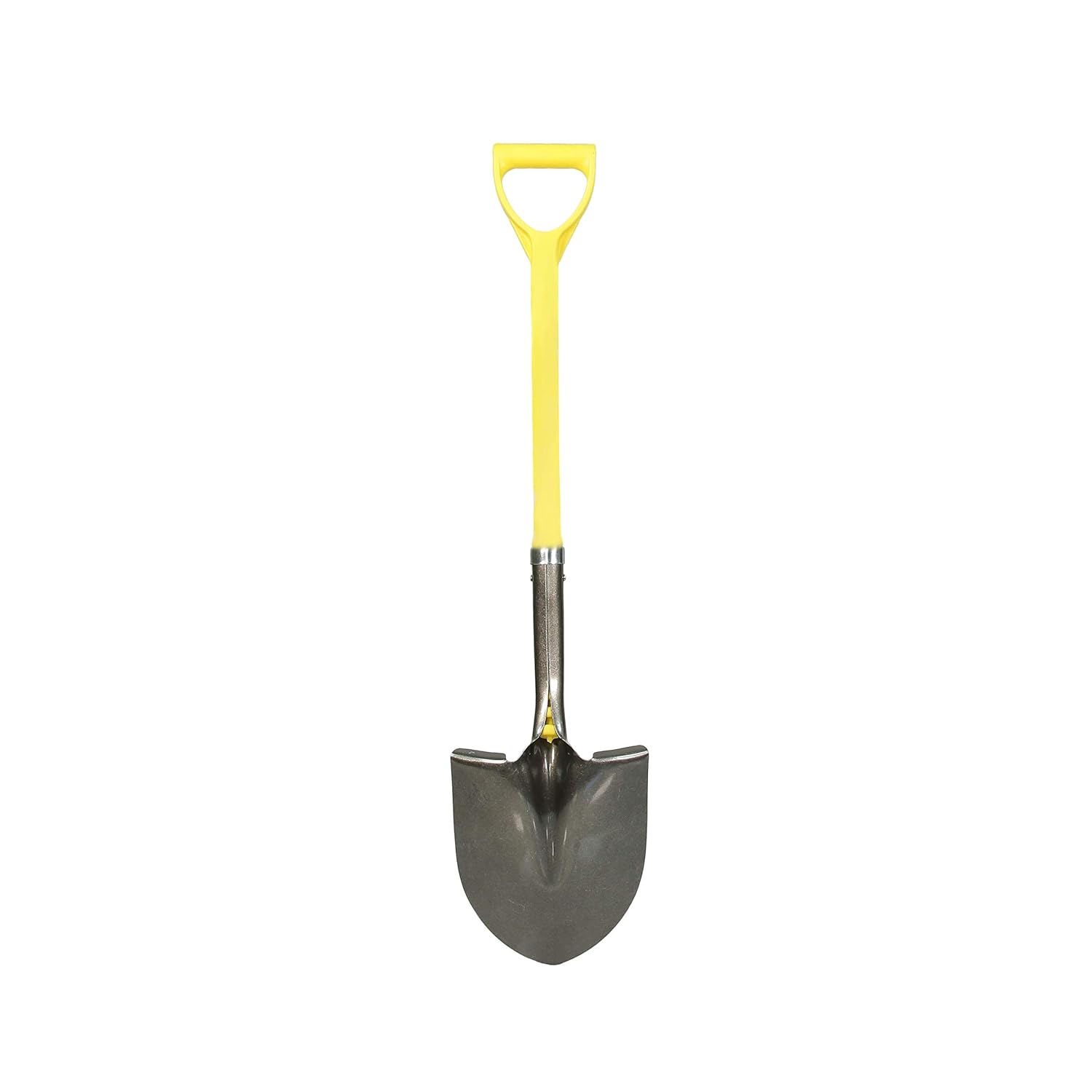 Nupla Ergo Round Point Garden Shovel Spade with Durable 27 inch Fiberglass Handle and 14 Gauge Heavy Duty Blade - The Perfect Heavy Duty Shovel for Digging and Gardening Yellow