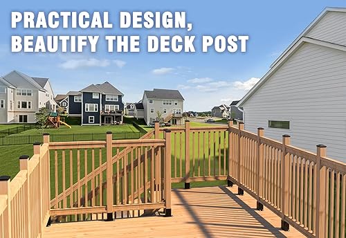 Miniatura 6 de Eapele 4 x 4 tapas de madera para postes de valla de 3.5 x 3.5 pulgadas, plástico PP a prueba de agua, a prueba de rayos UV, evita que el poste se