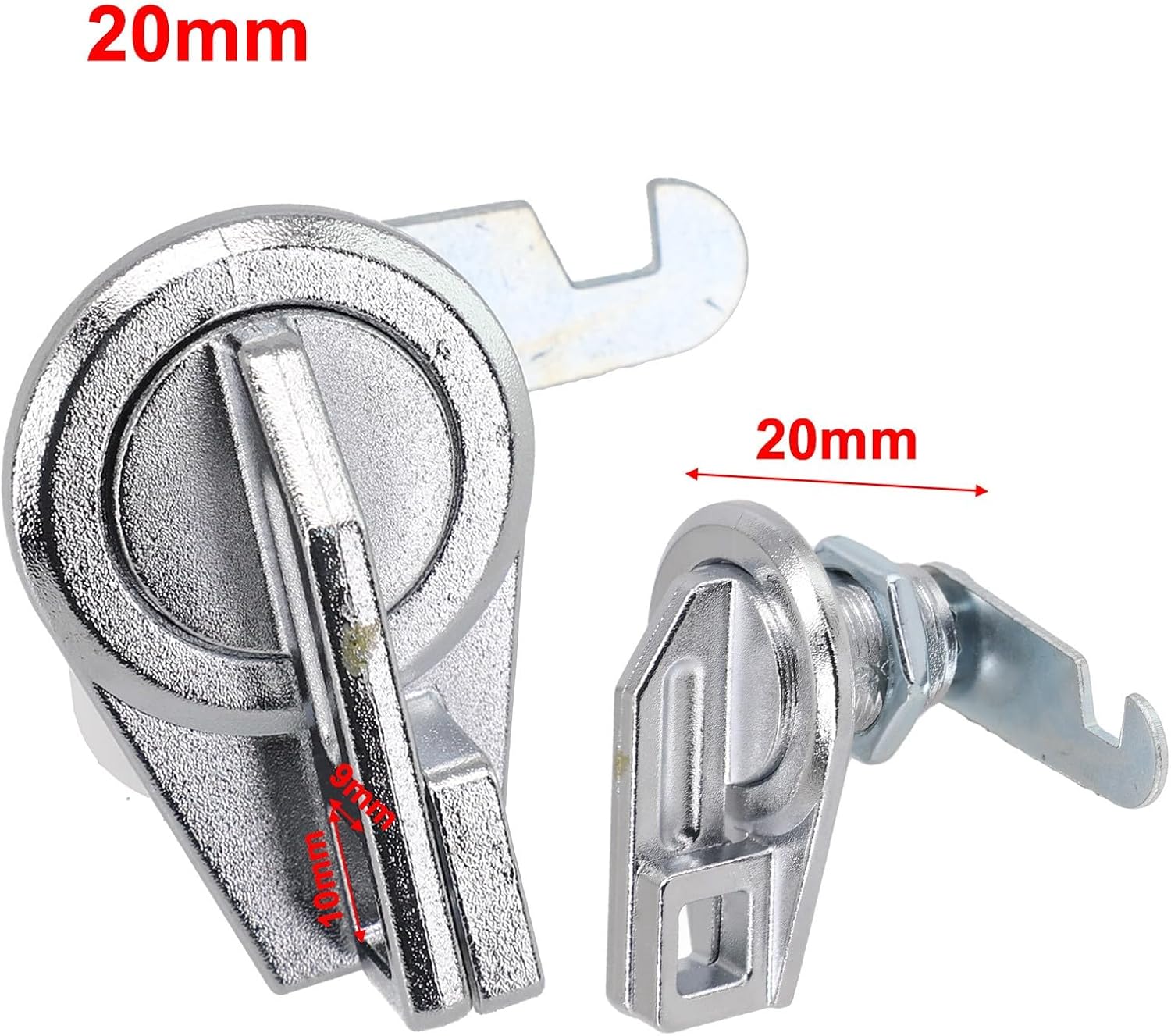Padlockable Turn Tongue Lock for Storage Cabinets, Zinc Alloy Cam Lock with 20mm and 25mm Options, Secure Furniture Locker Latch for Doors and Drawers