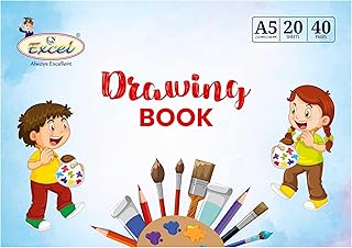 دفتر رسم مكون من 40 صفحة من اكسل، مقاس A5، متعدد الألوان