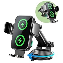 GuMosh Caricatore Wireless,15W Supporto per Telefono Auto con Ricarica Wireless,Caricabatterie Da Senza Fili,Doppia Bobina,Supporto Di Ricarica Per Auto Per Samsung Galaxy,i-Phone Series (X6)