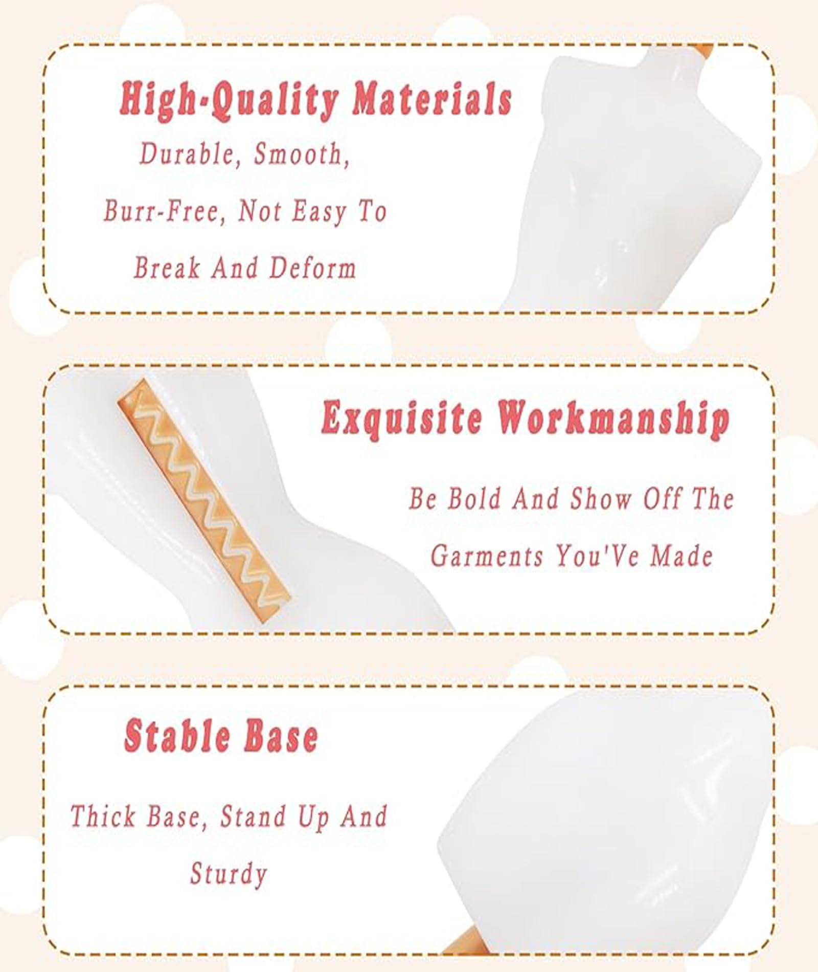 2 Pcs Mannequin, Simple Mannequin Doll Elegant Dress Stands Dress Form Mannequins Display Stand for Black*1 White*1 Suitable for Displaying Dolls Clothes - Image 3 thumbnail