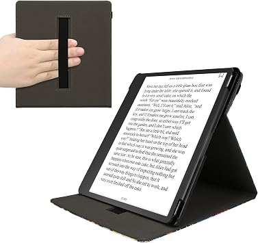 غطاء kwmobile متوافق مع حافظة Amazon Kindle Scribe 2024 - حامل + حزام - أزرق/رمادي/أسود من Cosmic Nature