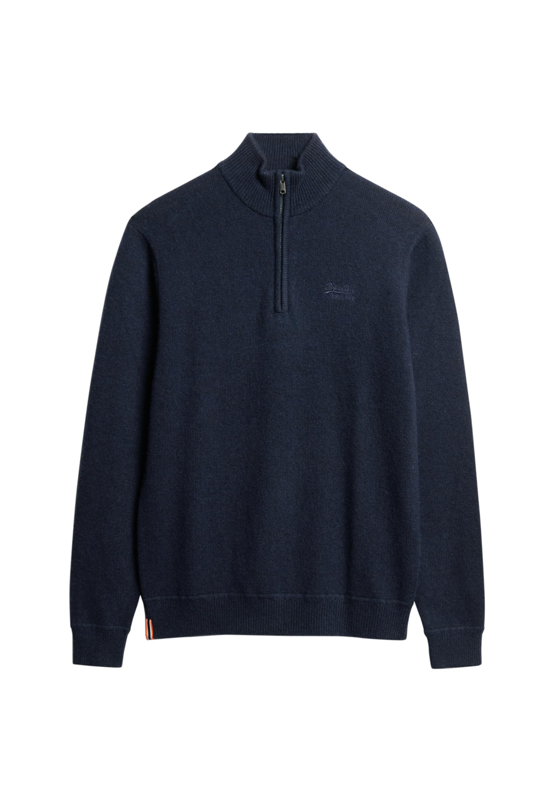 Superdry Men's Carbon Navy Marl Essential Embroidered Knitted Half Zip Jumper (Uk, Alpha, 3XL, Regular, Regular, )