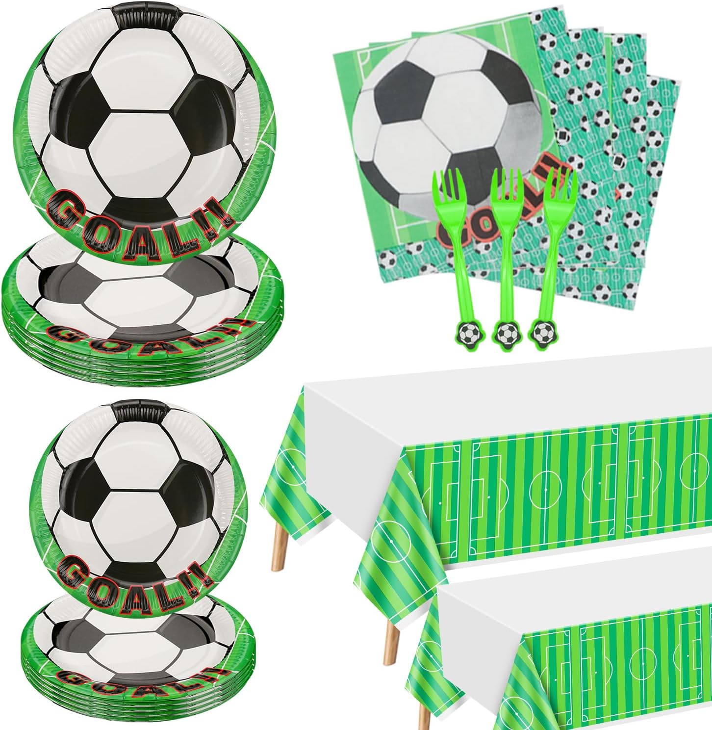 PIXHOTUL 162 Pcs Soccer Party Decorations Soccer Birthday