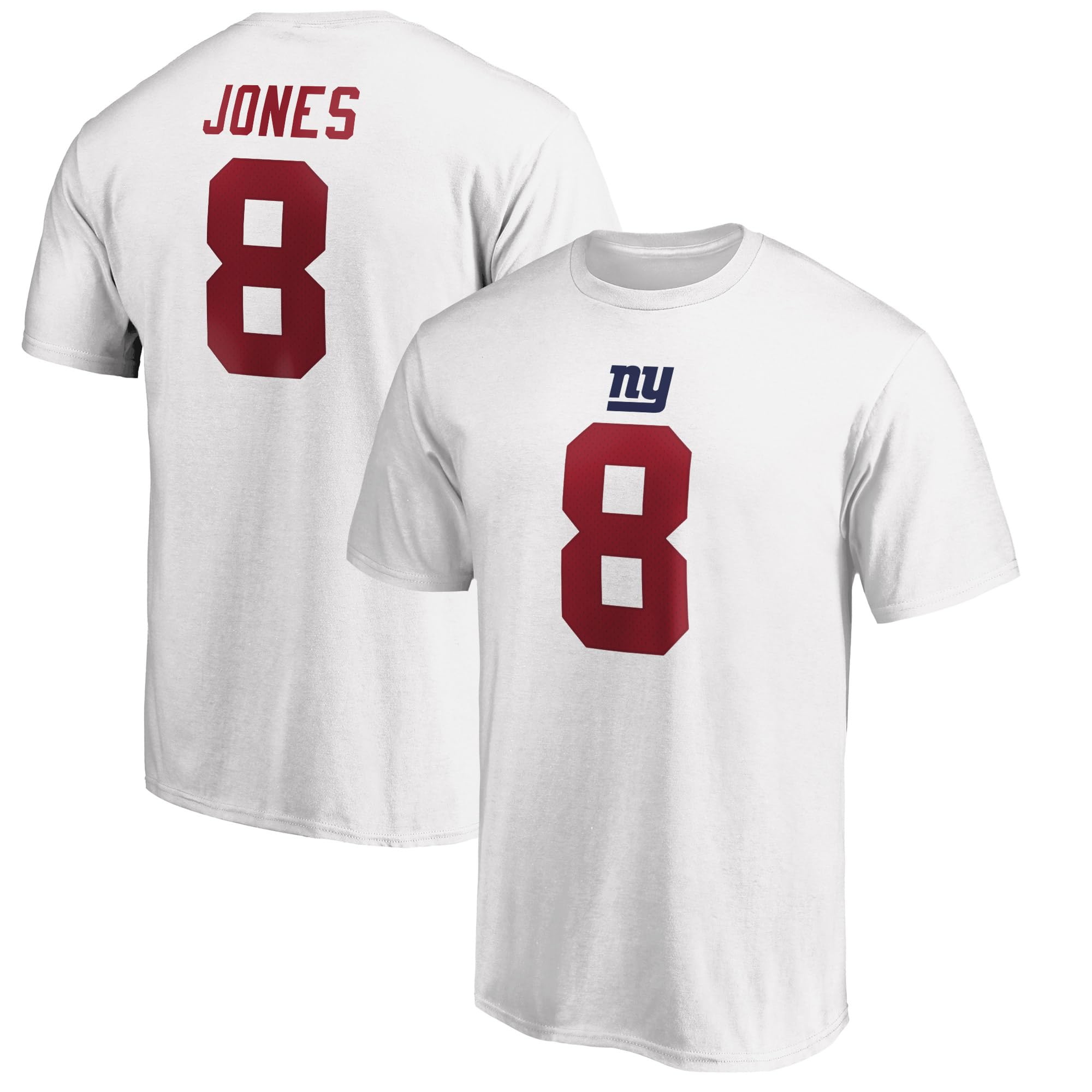 NFL PRO LINEMen's by Fanatics Daniel Jones White New York Giants Authentic Stack Name & Number T-Shirt