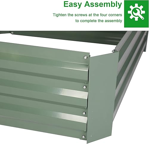 Miniatura 2 de Paquete de 2 camas de jardín elevadas galvanizadas, caja rectangular de metal para cultivo de verduras, fresa, tomate, hierbas, suculentas (cuadrado)