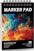 60 Sheets Marker Paper Pad, A5(5.8"x8.3") Alcohol Marker Paper Sketch Pad, 120lb/200gsm Heavyweight Spiral Sketch Book, Painting Coloring Drawing Paper for Kids Beginners Artists