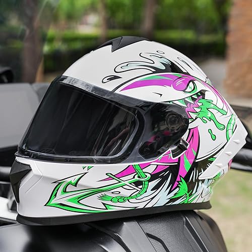 Miniatura 2 de Casco integral de motocicleta con visor dual para adultos, para bicicleta de calle, motocicleta de carreras, aprobado por DOT A8