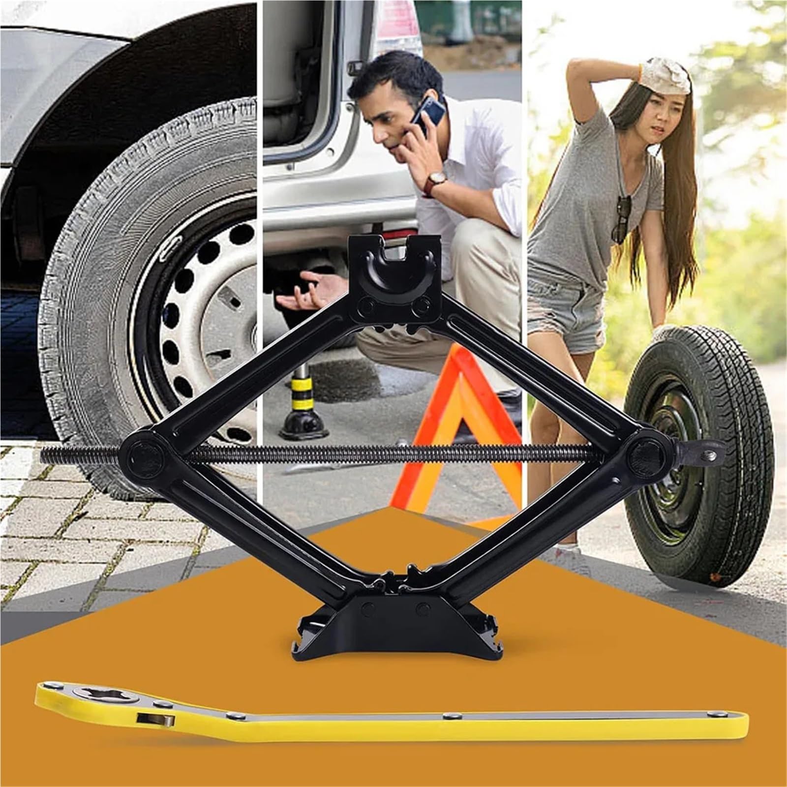 Chandelles en Acier Cric à Ciseaux de Voiture 2T/3T, Automatique