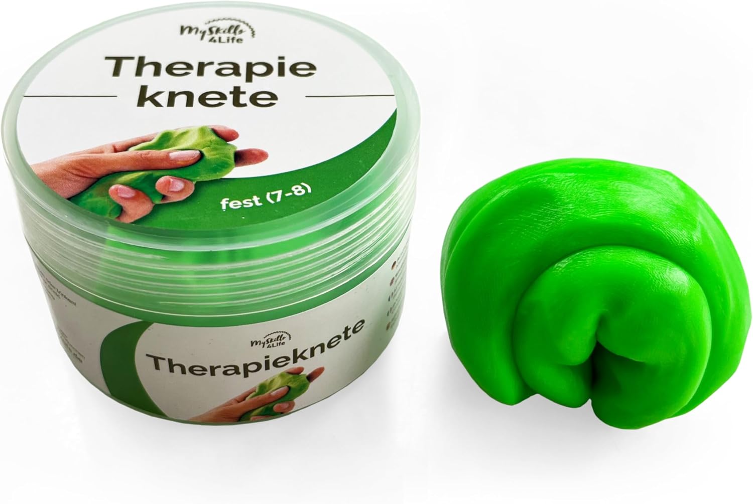 Glinka terapeutyczna premium twarda zielona | DBT Skills antystresowa | 50 g do wspierania uważności i regulacji stresu | Zapobiega napięciu i zwinnościom | bezzapachowa, wegańska jakość premium