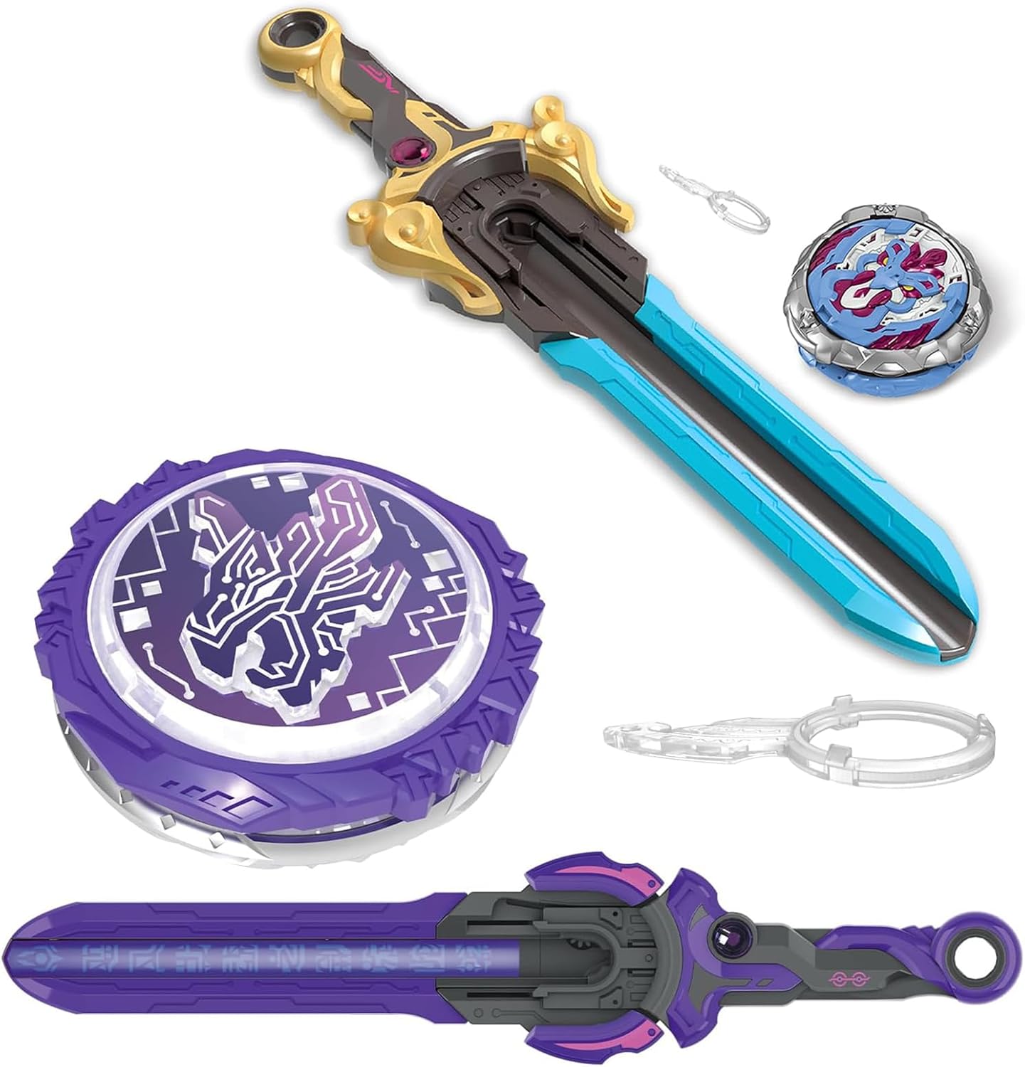 INFINITY NADO Battling Toys 2PCS, Battle Set with Spinning Top & Sword Launcher for Kids Boys Girls Age 5+, Dream World Magic Dragon & Gold Warrior Phoenix