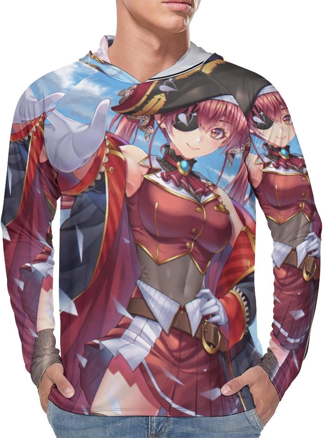 VTuber 宝鐘 マリン 船長 156 日焼け止め服 紫外線対策 長袖 UV カット 接触冷感 吸汗速乾 通気性 M