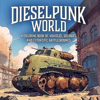 Dieselpunk World: A Coloring Book of Vehicles, Soldiers, and Futuristic Battlegrounds: 20 Intricate Designs Featuring the Dark, Gritty World of Dieselpunk Machines and Warriors for Creative Coloring