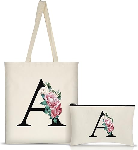 AUSVKAI Bolsa de lona estética para mujer, bonita bolsa de algodón reutilizable para cumpleaños personalizada para profesores, regalos de dama de