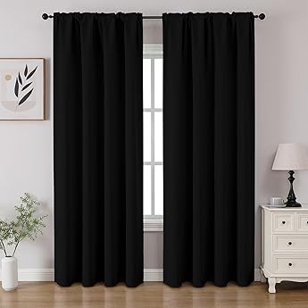 RYB HOME Blackout Curtains 84 inches Long 2 Panels Set for Living Room, Thermal Insulating Privacy Curtains & Drapes for Doorway Temporary Door Alternative Accordion Door, W 42 x L 84, Marine Blue