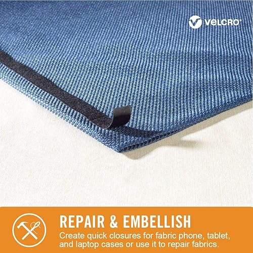 Miniatura 6 de VELCRO Brand Parte trasera adhesiva para telas, rollo a granel de 10 pies sin cinta adhesiva, parte trasera blanca y adhesiva para telas, cinta