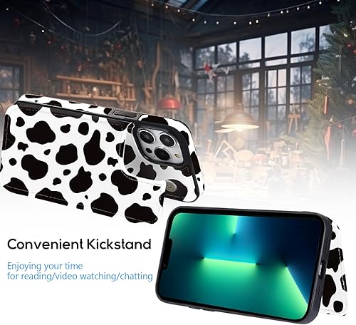 Miniatura 6 de Funda de piel con tapa compatible con iPhone 11 de 6.1 pulgadas, tarjetero con estampado de vaca rosa, funda con ranuras para tarjetas, funda