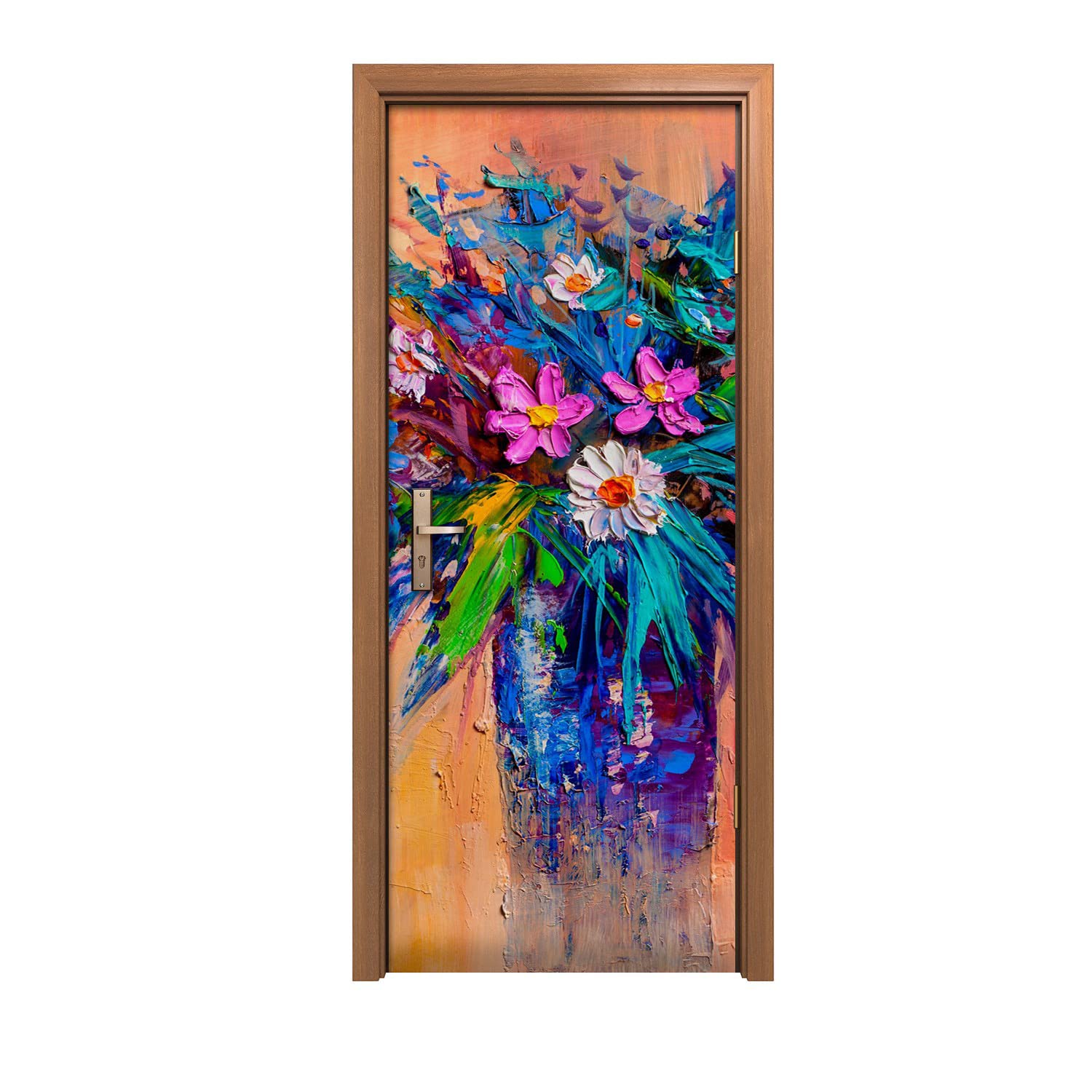 Autocollant de porte fleurs 90x200cm pour illuminer votre salon