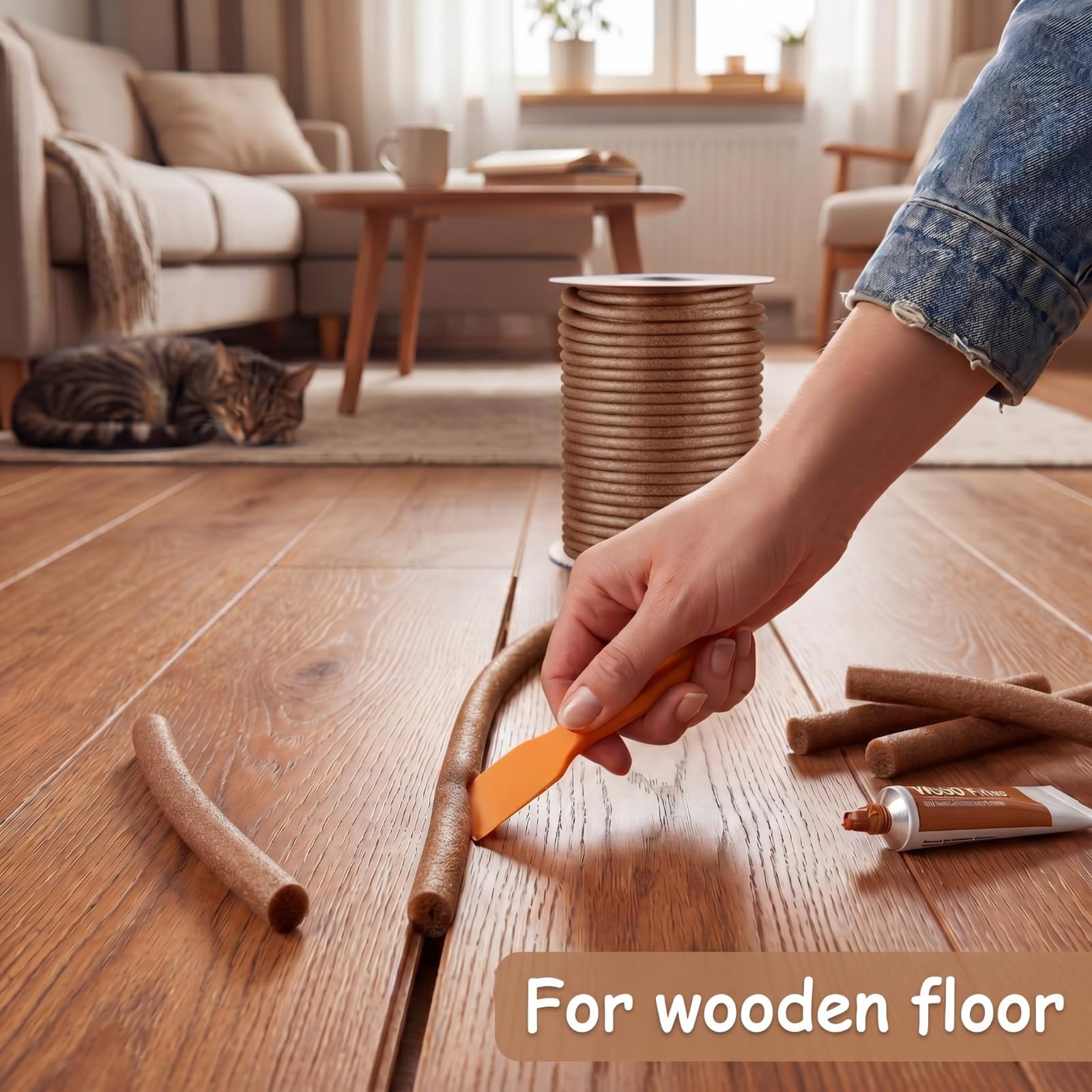 MotiMind Tige d'appui en mousse de 1,27 cm x 30,5 m pour interstices, joints, mastic de mastic - Corde de remplissage en béton pour joint de porte (marron)