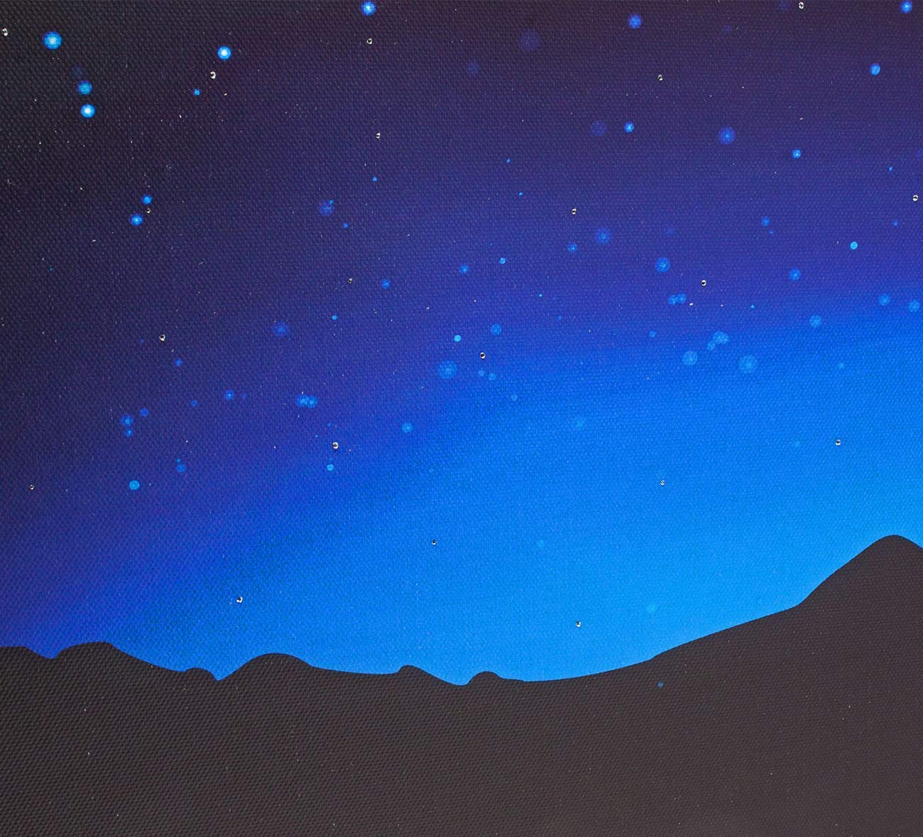Cielo Luminoso con Montagna a LED con Funzione Touch, Fibra Ottica, Alimentato a Batterie, Accessorio per Presepe 40x60x2,5 cm - Made in Italy