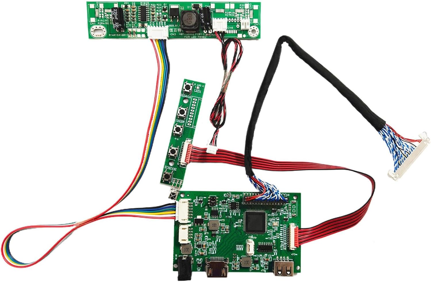VSDISPLAY H/D USB LCD Controller Board for 21.5Inch 23.8Inch 1920x1080 30 Pin LVDS LCD Screen T215HVN01.0 M215HW03 V1 V2 M215HGE-L23 M215HTN01.1 LM238WF5-SSA1 LM238WF1-SLE3,Support Image 180° Rotate