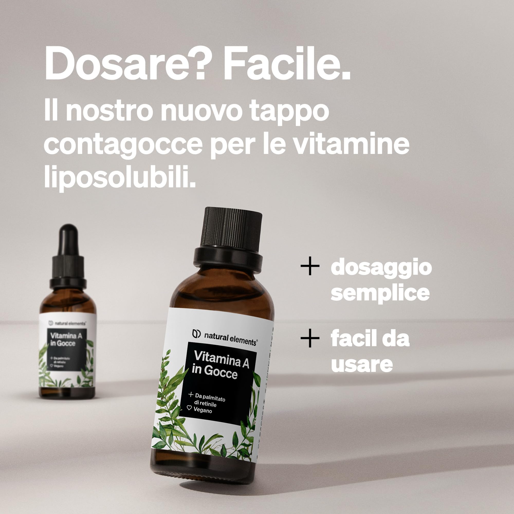 Vitamina A in Gocce – 50 ml (1.700 gocce) – vera vitamina A (palmitato di retinile) – disciolta in olio di cocco MCT – vegana, ad alto dosaggio e elevata biodisponibilità, senza additivi inutili