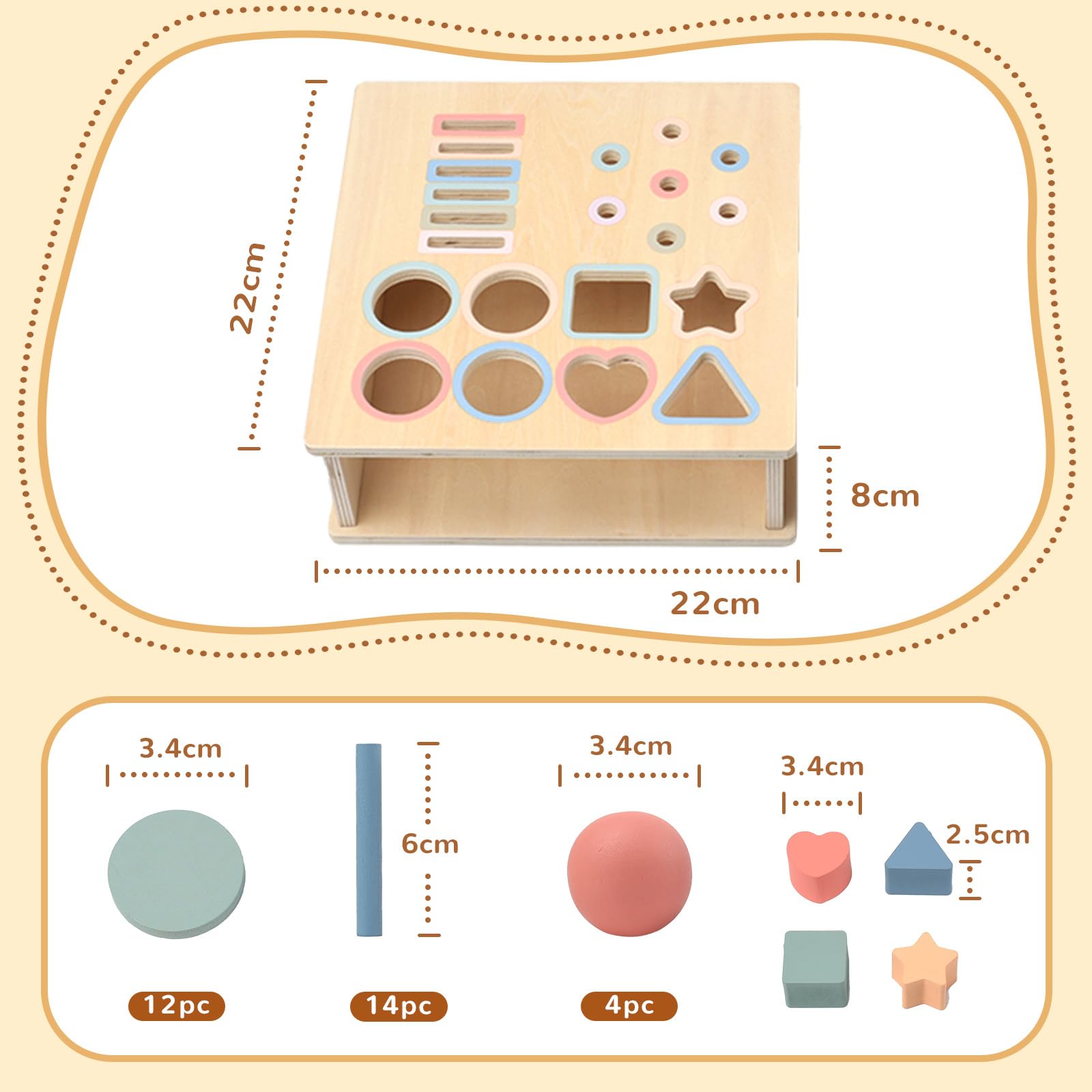Montessori Spielzeug ab 1 2 3 Jahr, Holzspielzeug Kinder Farbe Sortierspiel Baby Spielzeug 1 Jahr Kinderspielzeug ab 1-3 Jahre Geschenk Mädchen Jungen Motorikspielzeug Lernspiele ab 1 Jahr