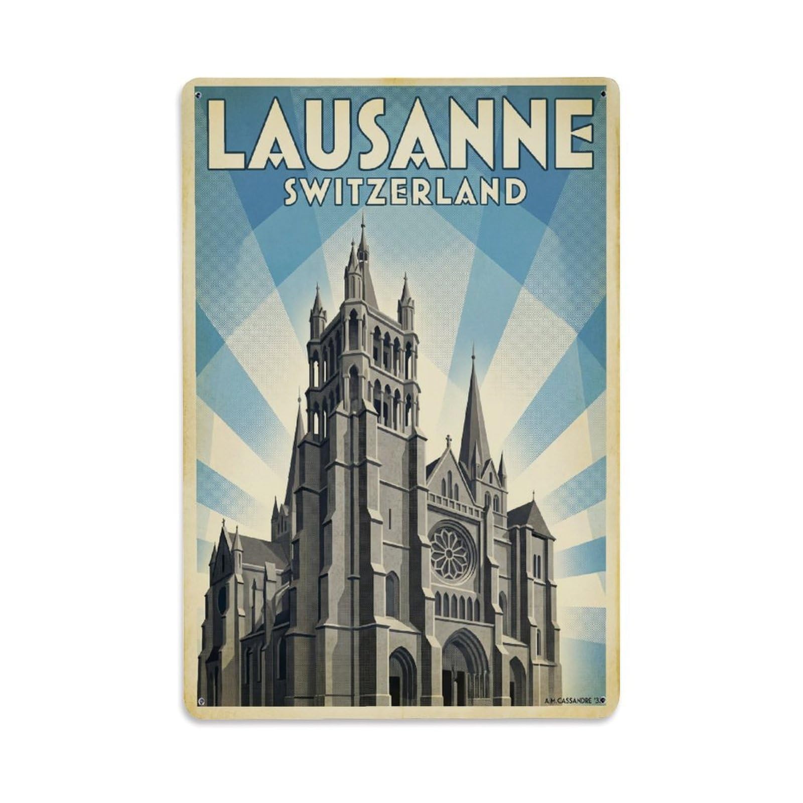 Travel Switzerland Lausanne Retro Metal Tin Sign