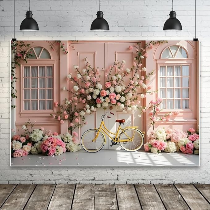 Fondo Fotográfico de Flores Rosas 10x8ft para Boda, Fiesta, Decoración miniatura 4