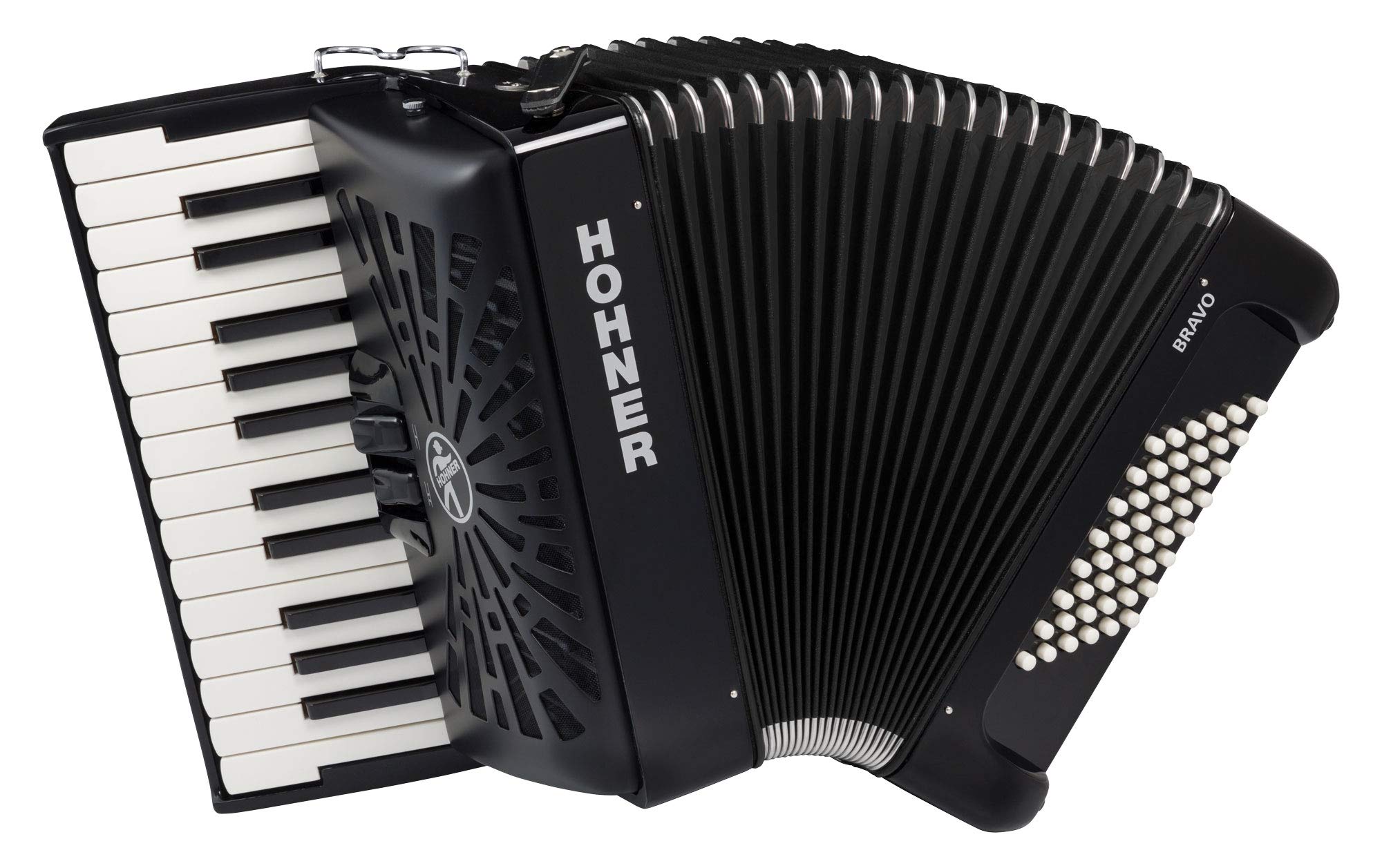 Fisarmonica per pianoforte Cromatico Hohner Bravo II 48 nero 2019 (Silentkey)