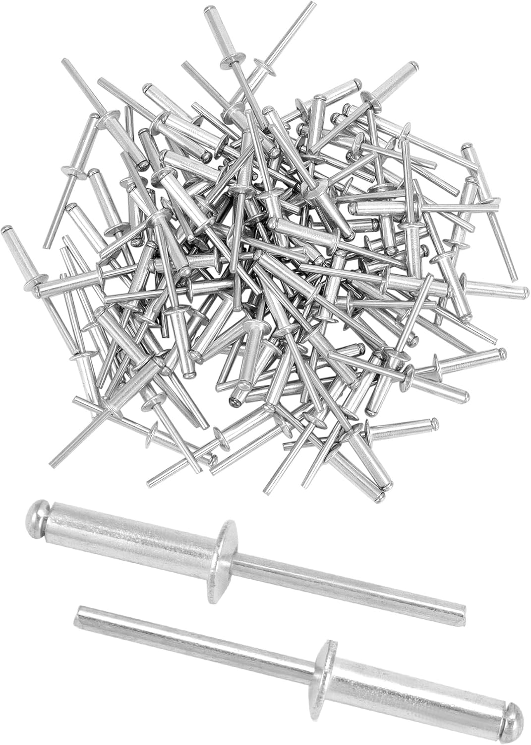 QWORK Aluminum Blind Rivets, 500 Pcs 3/16" x 3/4" (4.8x20mm) Rivets Assortment, Blind Rivet, Silver